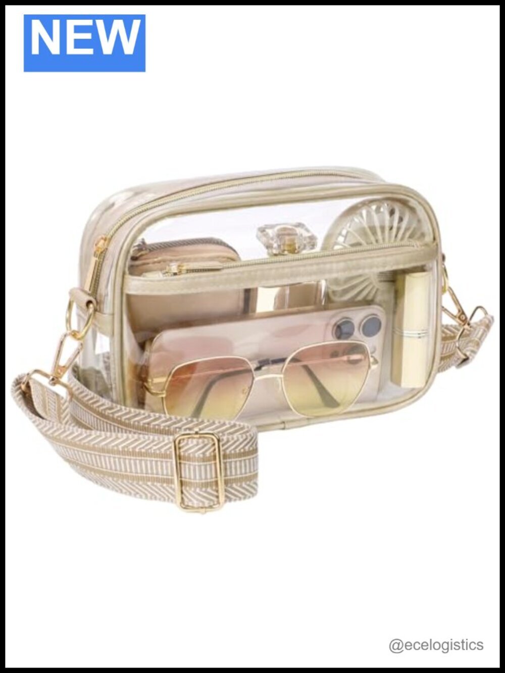 Clear Stadium Crossbody Bag - PVC Transparent Purse for Concerts & Events